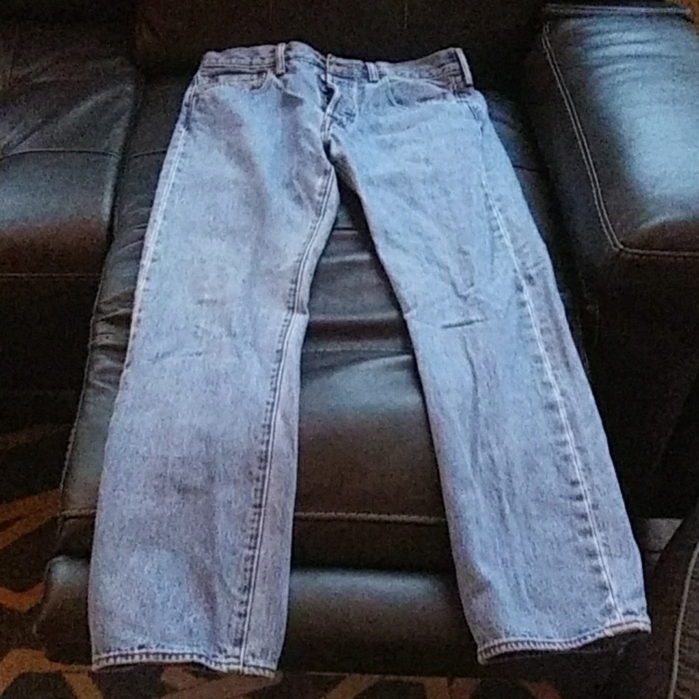 Classic Levi's 501 button fly jeans.